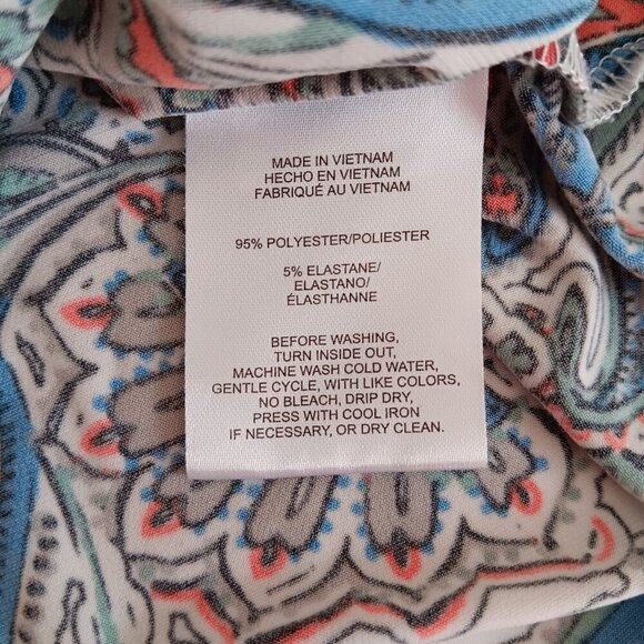 Jones New York Women's Blouse Floral Paisley Short Sleeve Casual Dressy Size‎ XL - Picture 6 of 7